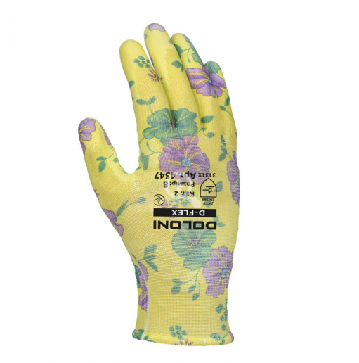 Рукавички 4547 D-FLEX трикотажні з поліуретановим покриттям 8 розмір Doloni